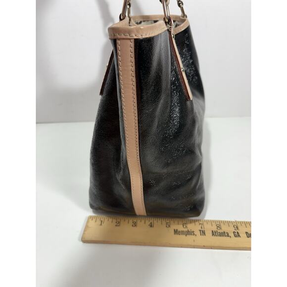 KATE SPADE BLACK PATENT LEATHER TOTE SHOULDER 2 Handles PURSE Bag - Picture 11 of 14